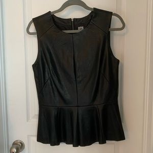 Faux Leather Peplum sleeveless top